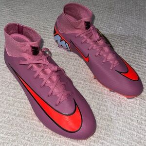 Mens Nike Pink and Red Soccer Cleats